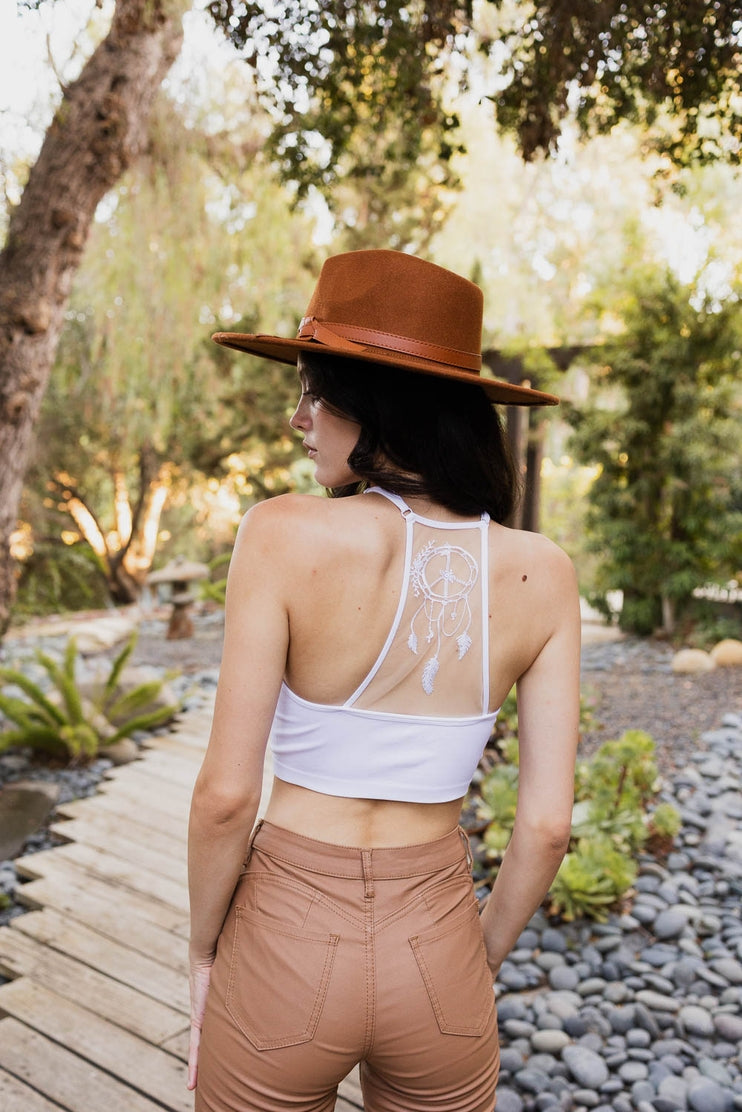 Peace Dreamcatcher Tattoo Back Brami by LETO in 3 Color Choices in Size XS/S or M/L