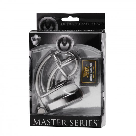 Captus Stainless Steel Locking Chastity Cage by Master Series