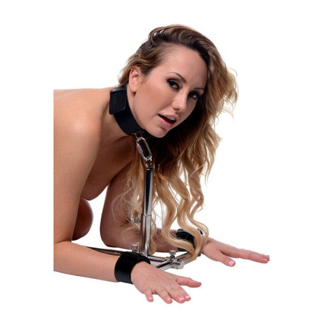 Imprisoned Metal Stockade with Dildo by Master Series