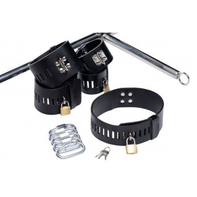 Imprisoned Metal Stockade with Dildo by Master Series