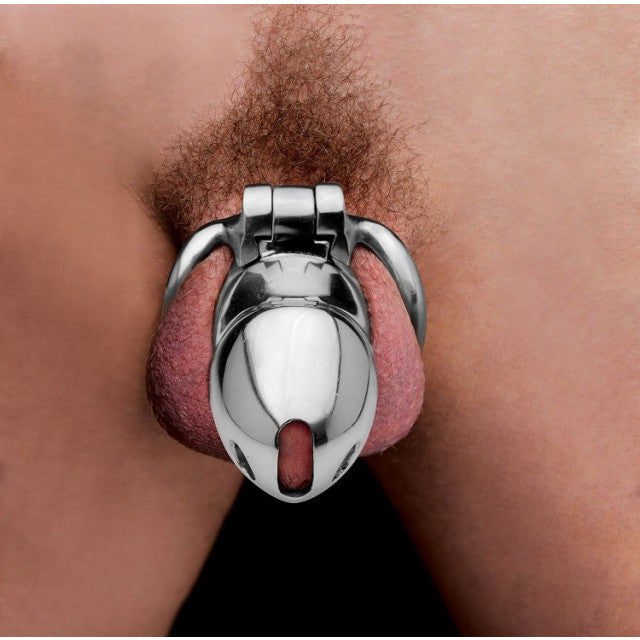 Rikers 24/7 Stainless Steel Locking Chastity Cage by Master Series