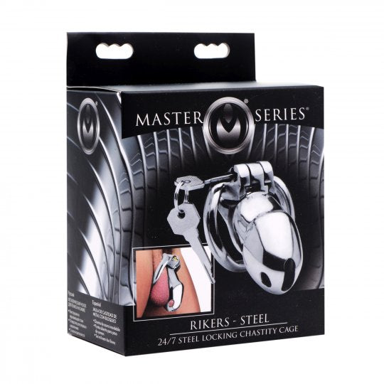 Rikers 24/7 Stainless Steel Locking Chastity Cage by Master Series