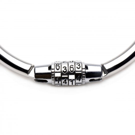 Stainless Steel Combination Lock Slave Collar by Master Series