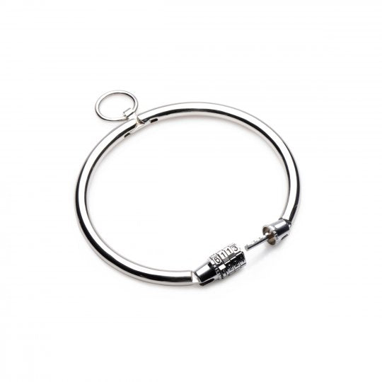 Stainless Steel Combination Lock Slave Collar by Master Series
