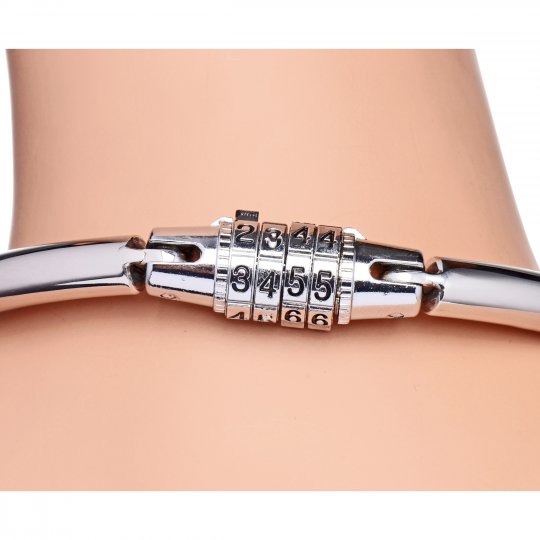 Stainless Steel Combination Lock Slave Collar by Master Series