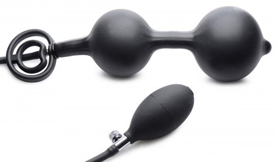 Devils Rattle Inflatable Silicone Anal Plug with Cock and Ball Ring by Master Series
