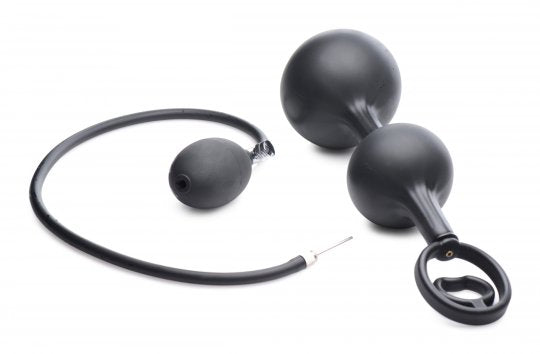 Devils Rattle Inflatable Silicone Anal Plug with Cock and Ball Ring by Master Series