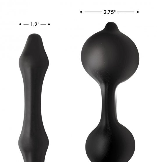 Devils Rattle Inflatable Silicone Anal Plug with Cock and Ball Ring by Master Series