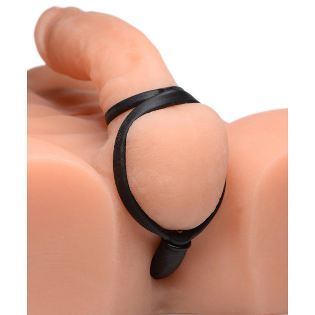 Devils Rattle Inflatable Silicone Anal Plug with Cock and Ball Ring by Master Series
