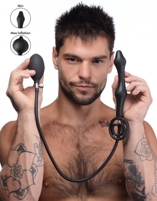 Devils Rattle Inflatable Silicone Anal Plug with Cock and Ball Ring by Bikini Vegas Devils Rattle Inflatable Silicone Anal Plug with Cock and Ball Ring by Bikini Vegas