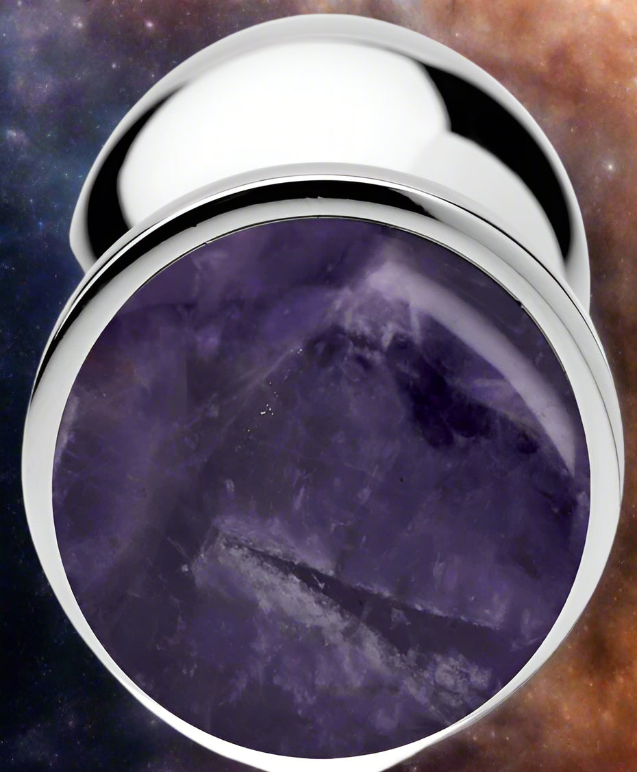 Genuine Amethyst Gemstone Anal Plug - Large
