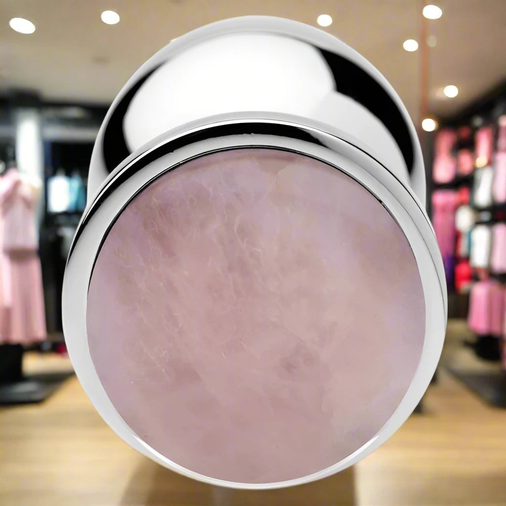 Authentic Rose Quartz Gemstone Large Butt Plug