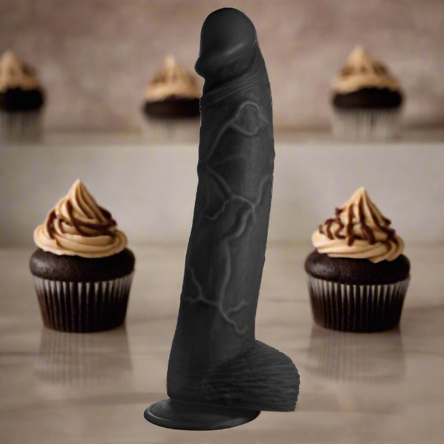 Hung Harry 11.75 Inch Dildo with Balls in Light or Black
