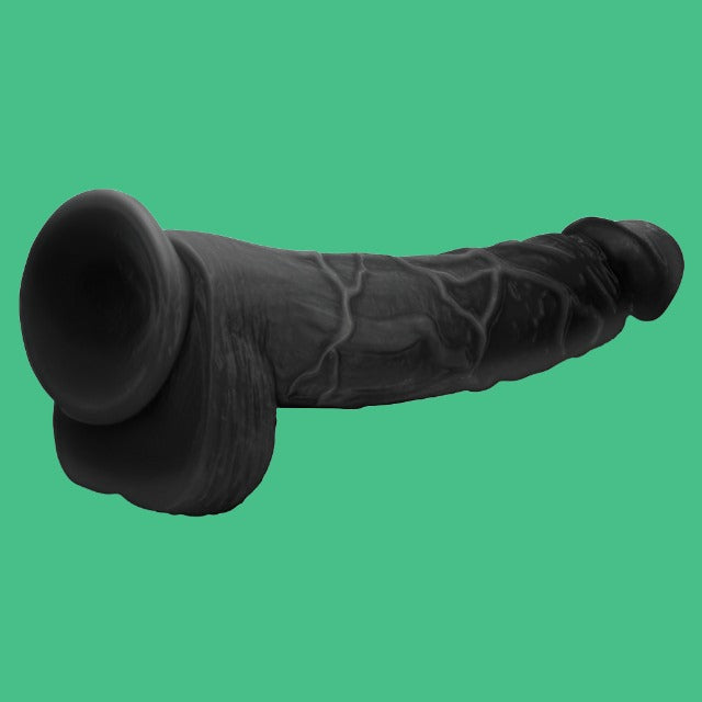 Hung Harry 11.75 Inch Dildo with Balls in Light or Black