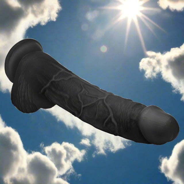 Hung Harry 11.75 Inch Dildo with Balls in Light or Black