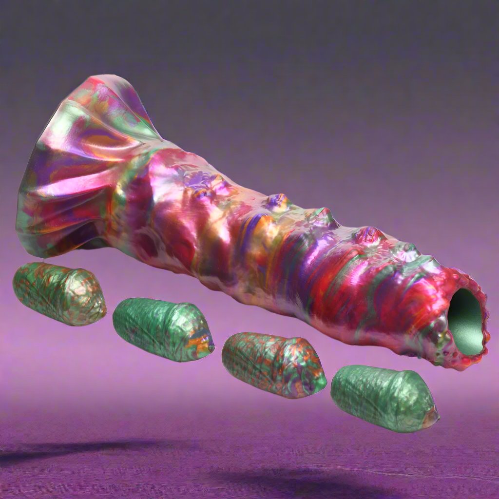 Larva Silicone Ovipositor 9 Inch Dildo with Eggs