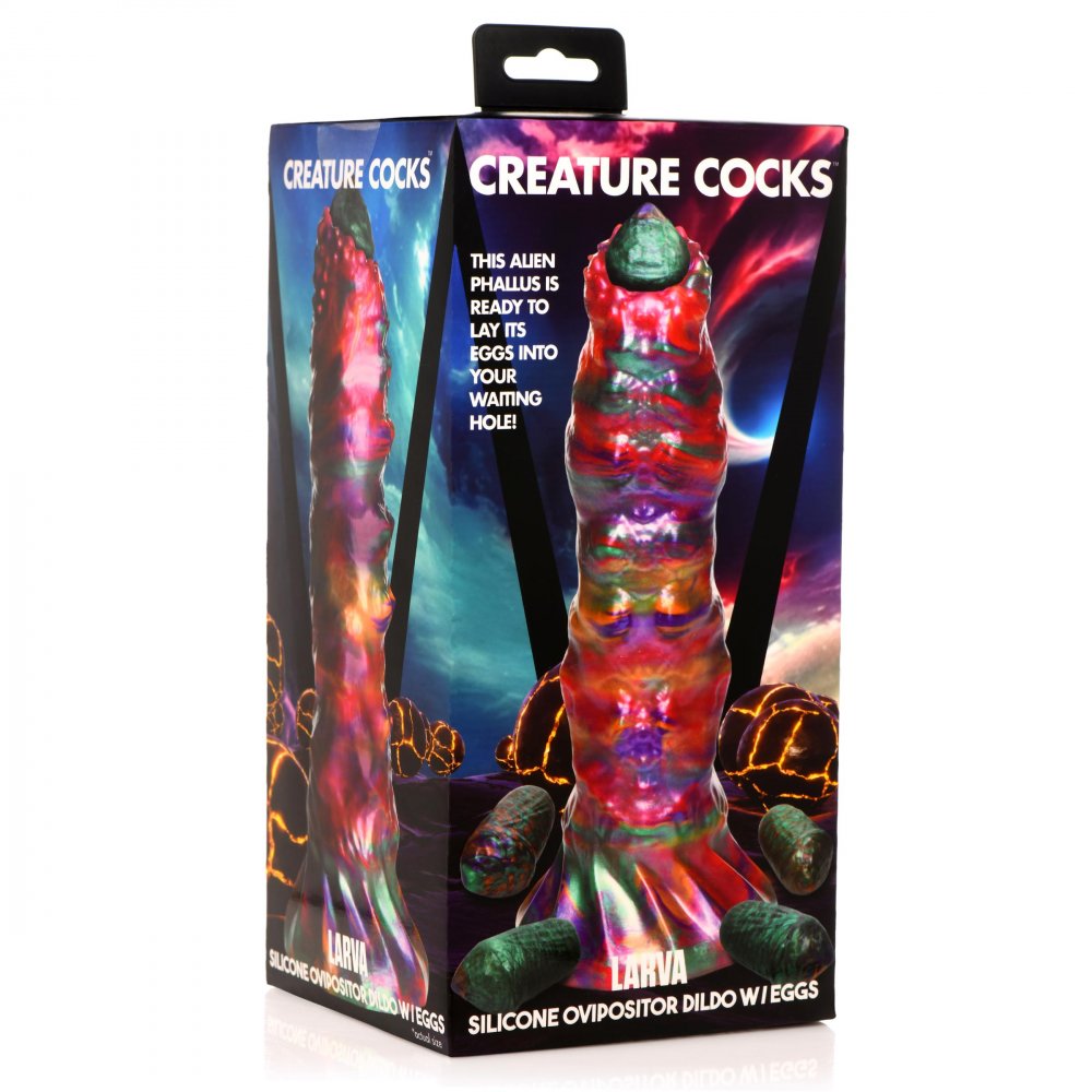 Larva Silicone Ovipositor 9 Inch Dildo with Eggs
