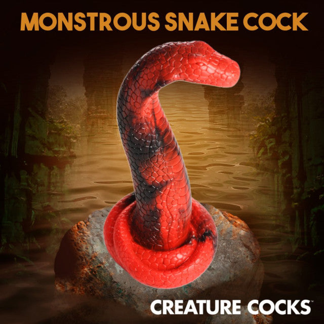 Creature Cocks King Cobra Silicone Dildo - Red/Black