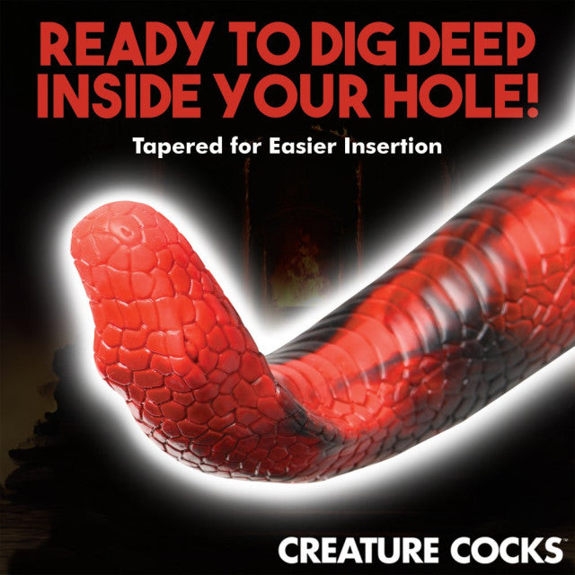 Creature Cocks King Cobra Silicone Dildo - Red/Black
