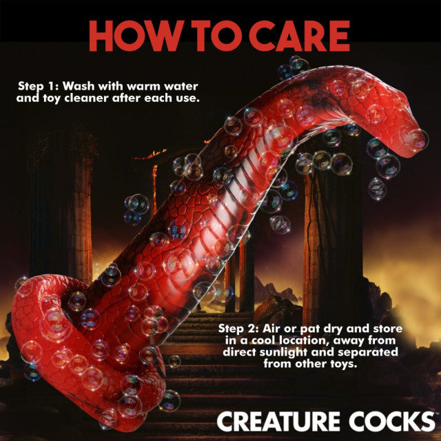 Creature Cocks King Cobra Silicone Dildo - Red/Black