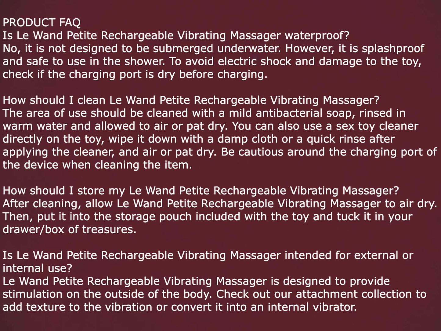 Le Wand Petite Rechargeable Massager in 4 Stylish Color Choices