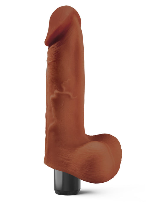 Real Feel 8.5" Long Brown Flesh Colored Waterproof Vibrator