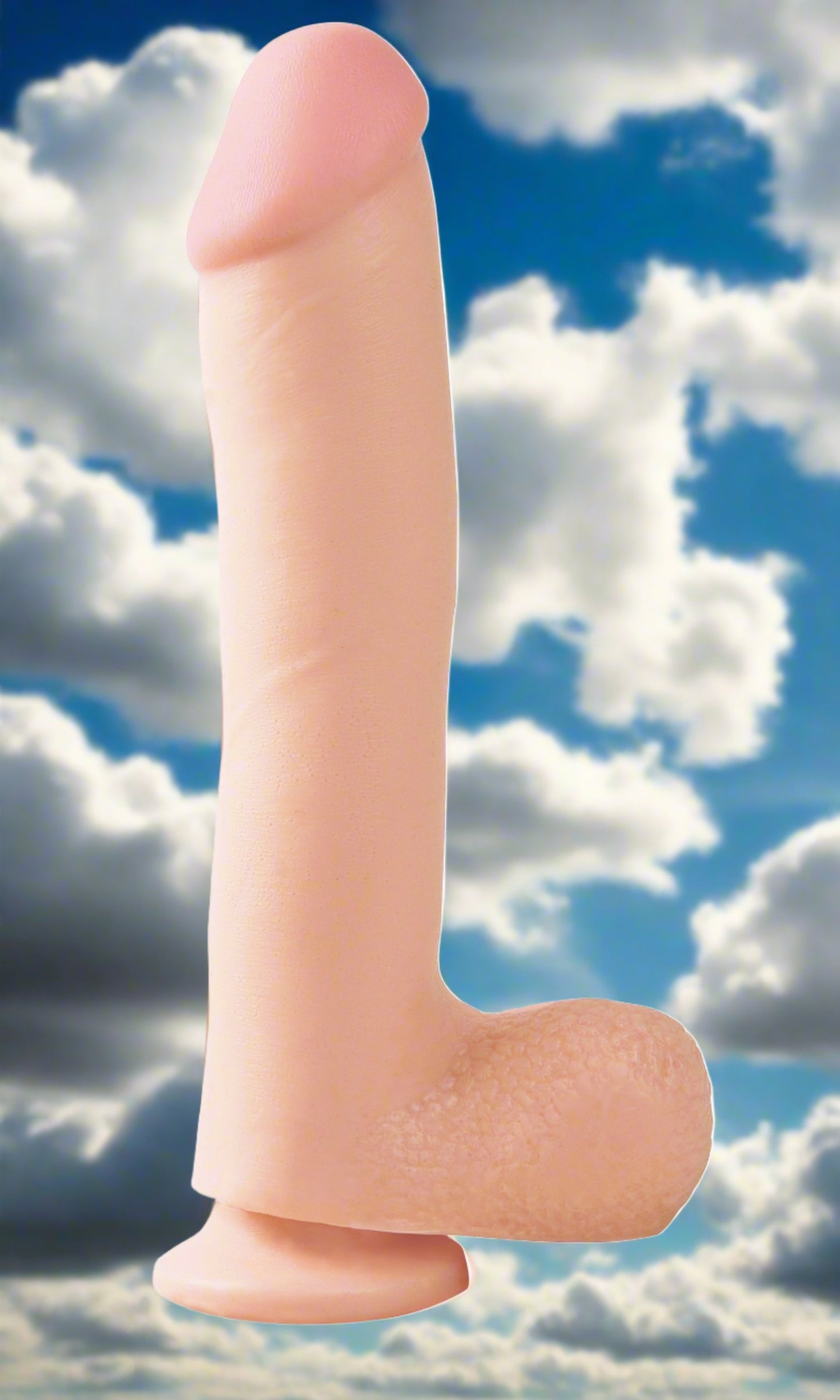 Basix Rubber Works 10" Dong with Suction Cup - Flesh