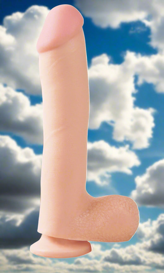 Basix Rubber Works 10" Dong with Suction Cup - Flesh