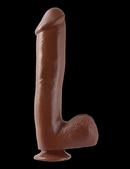 Basix Rubber Works 10" Dong with Suction Cup - Brown