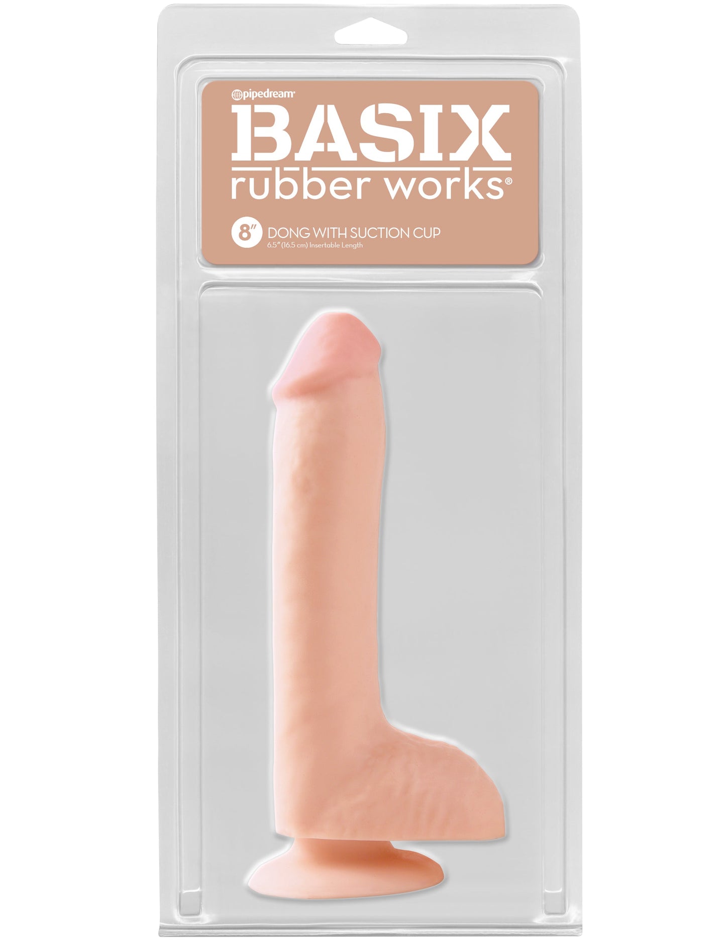 Basix Rubber Works 8" Dong with Suction Cup