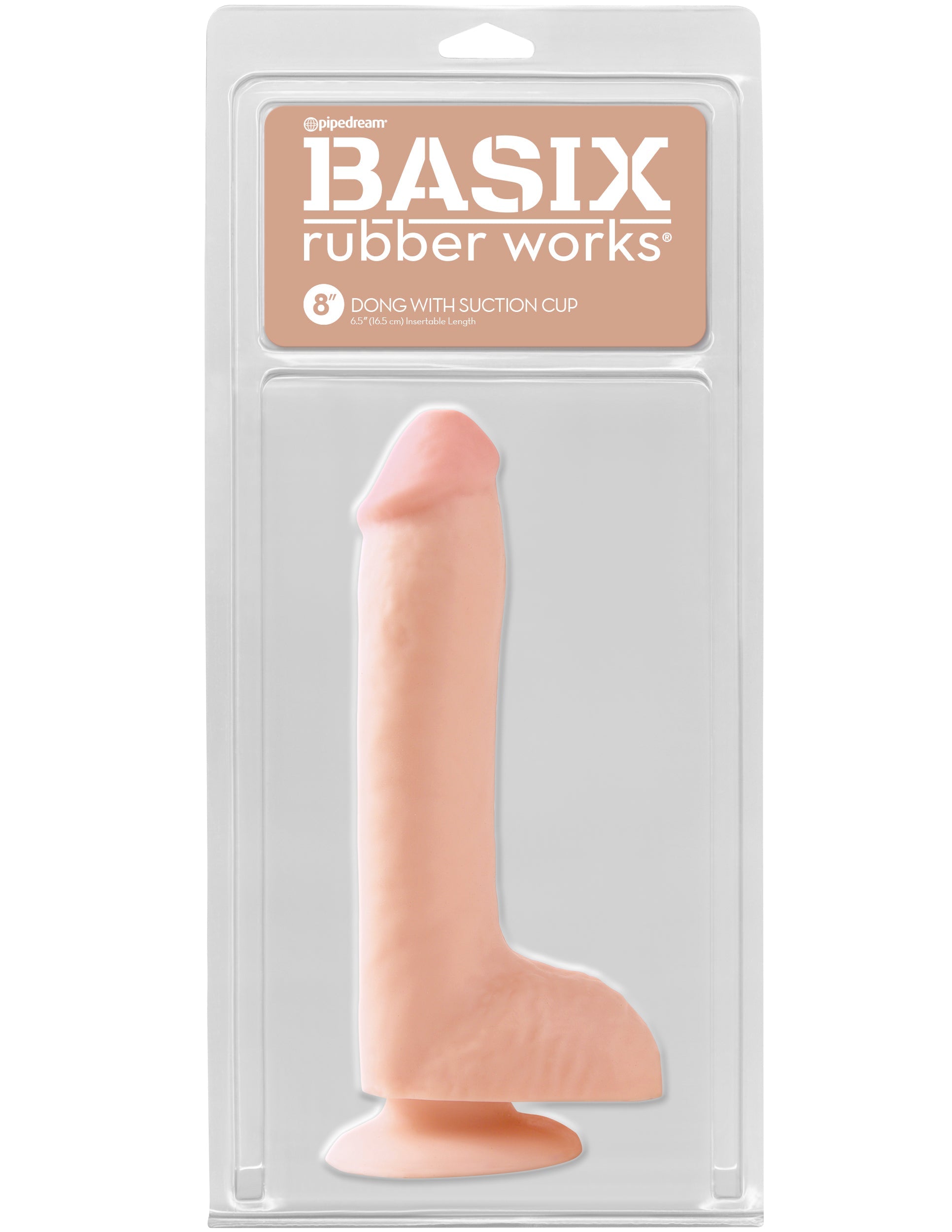 Basix Rubber Works 8" Dong with Suction Cup