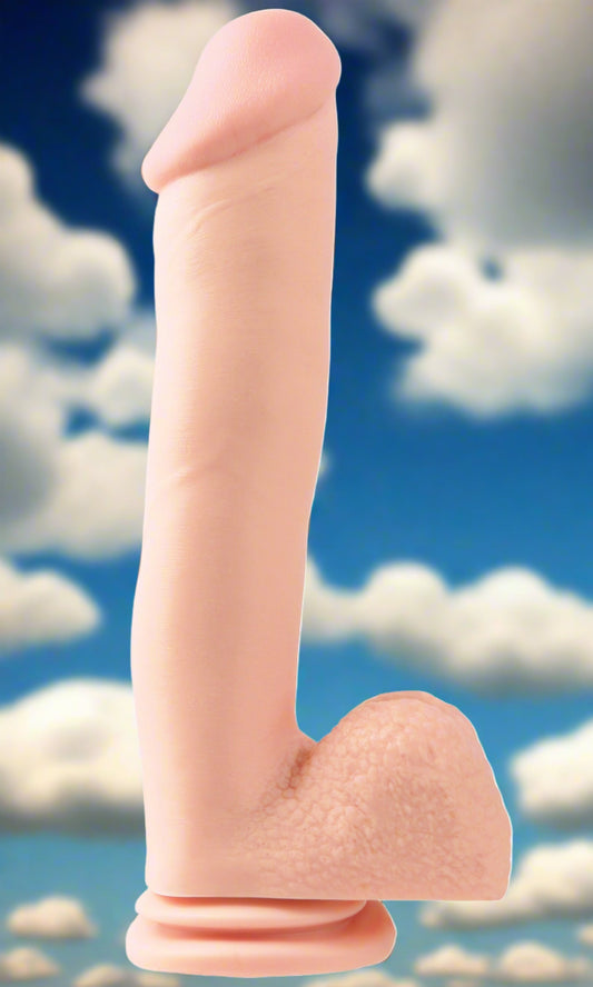 Basix Rubber Works 12" Dong with Suction Cup - Flesh