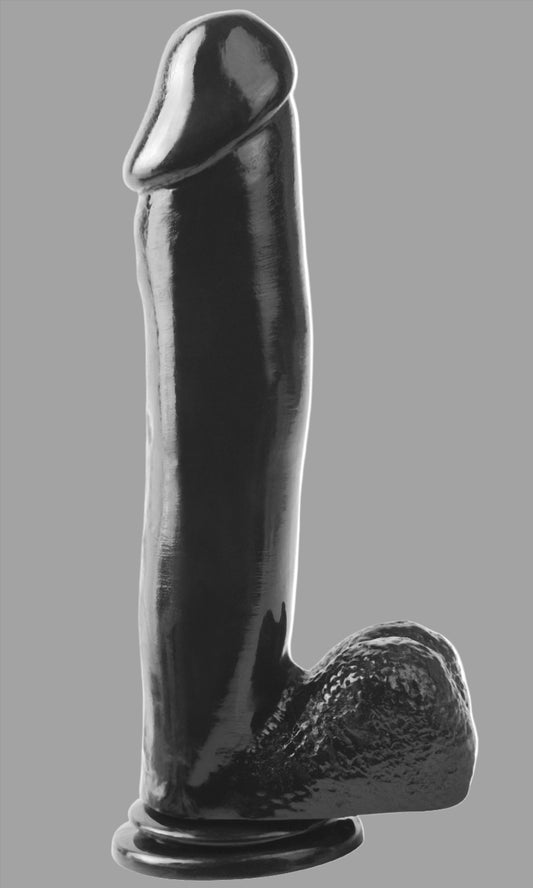 Basix Rubber Works 12" Dong with Suction Cup - Black