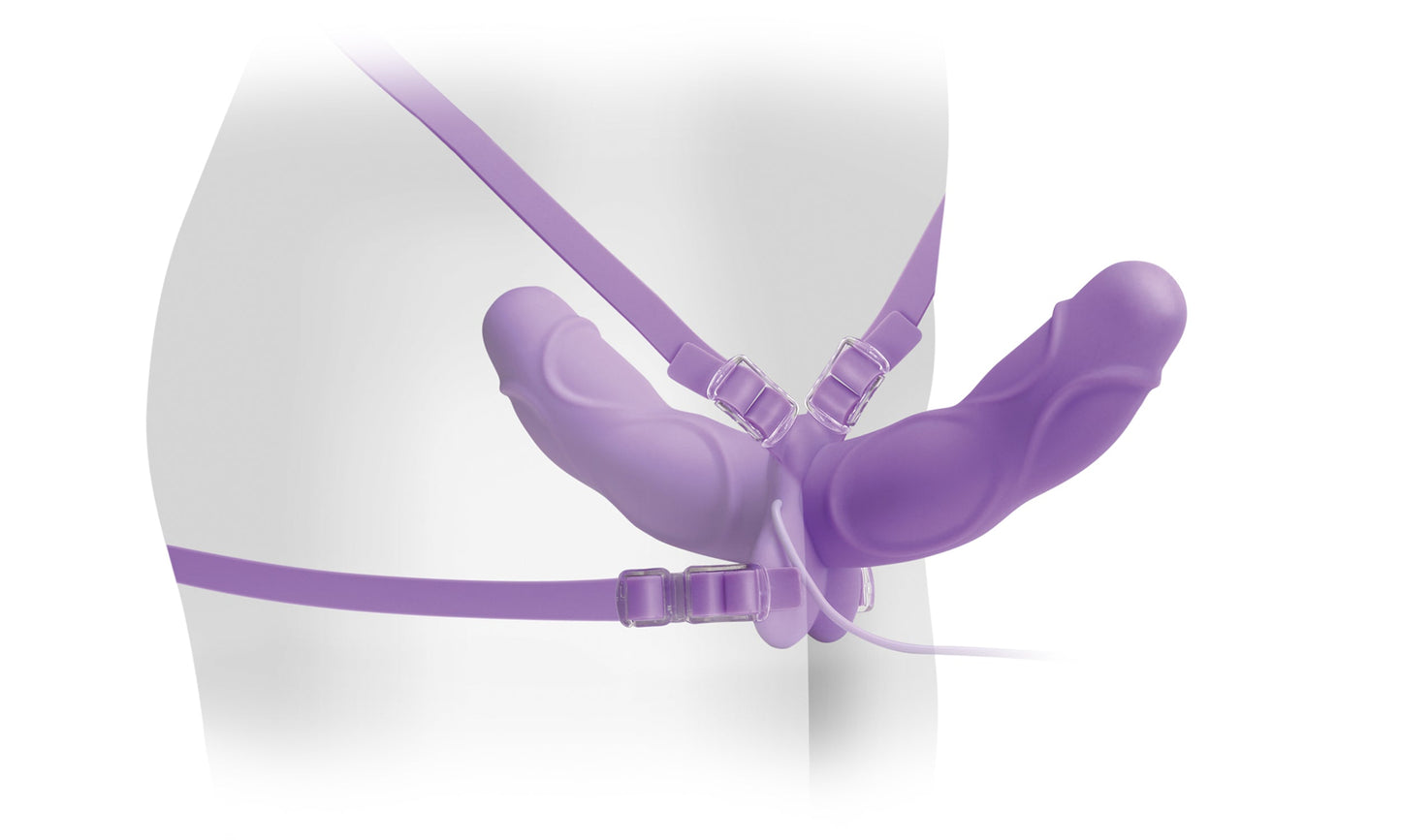 Fetish Fantasy Elite Vibrating Double Delight Purple Strap On