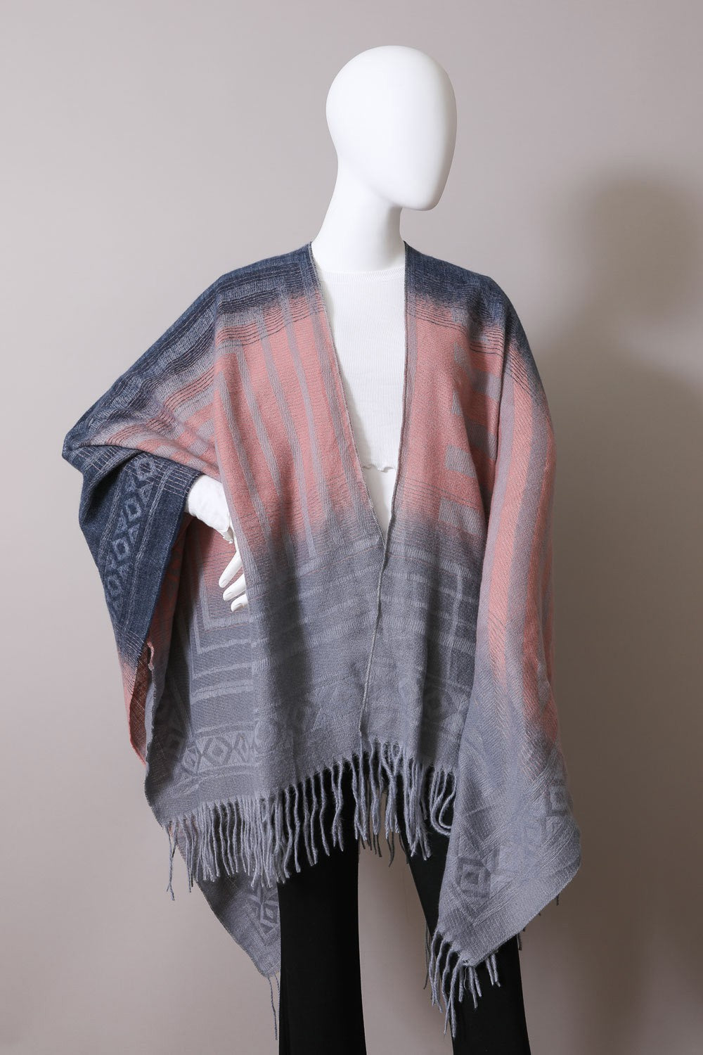 Western Colorblend Tassel Trim Serape by LETO in 4 Color Choices