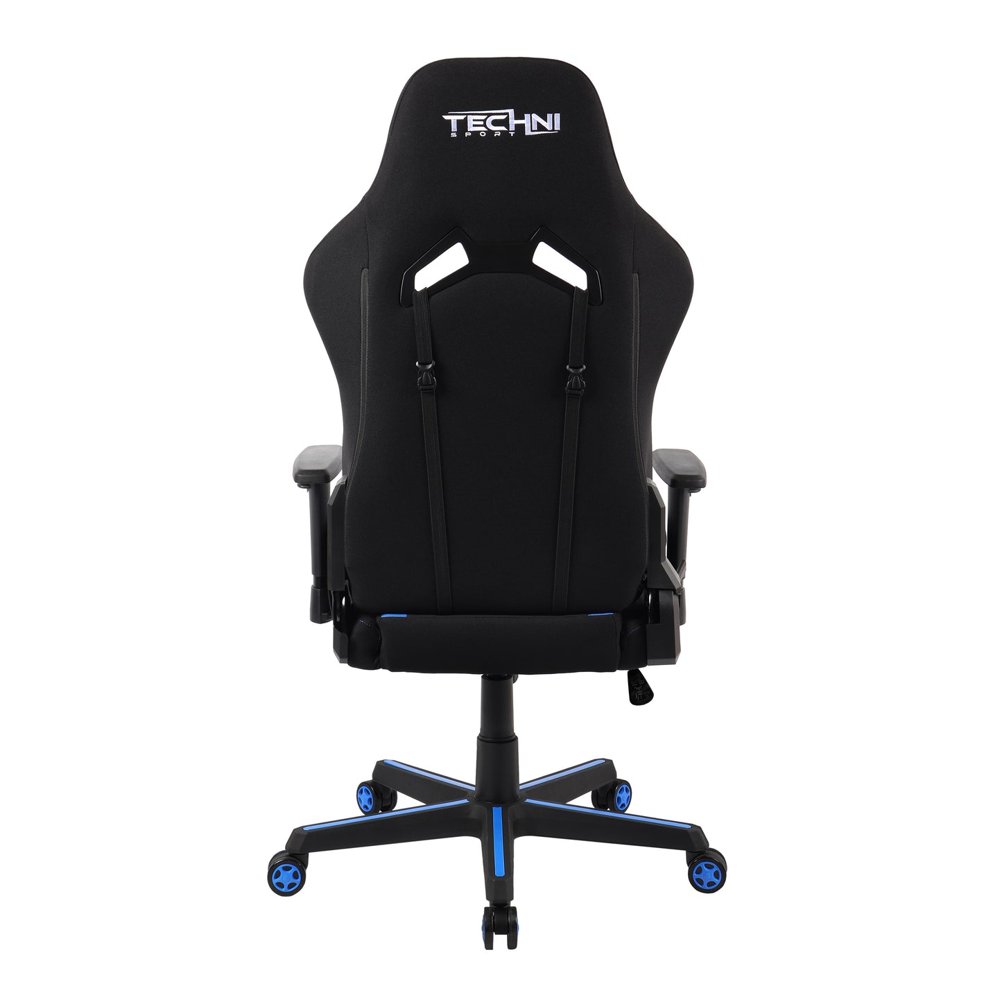 Techni Sport TSF-71 Fabric Office-PC Gaming Chair, Black and Blue PU Leather