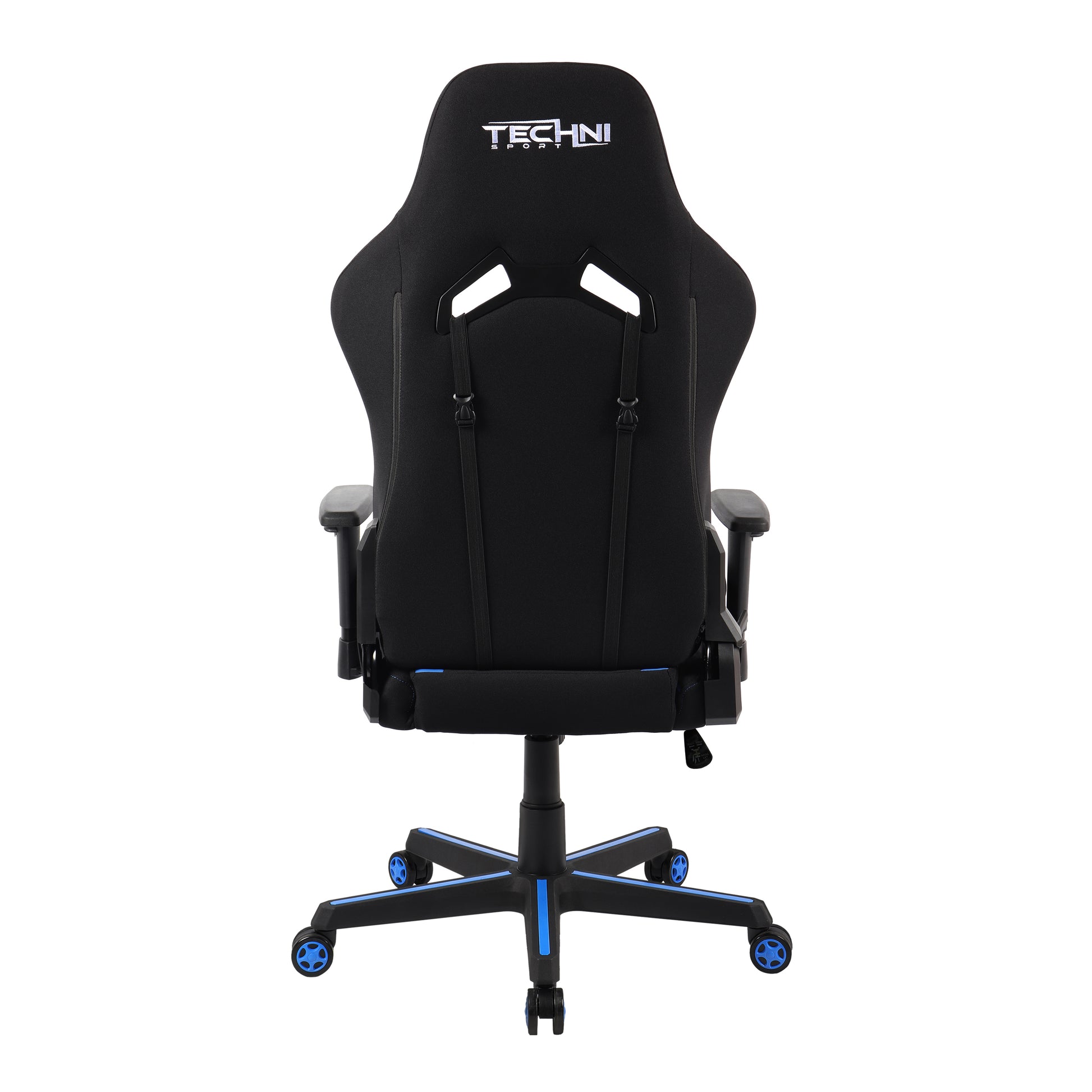 Techni Sport TSF-71 Fabric Office-PC Gaming Chair, Black and Blue PU Leather