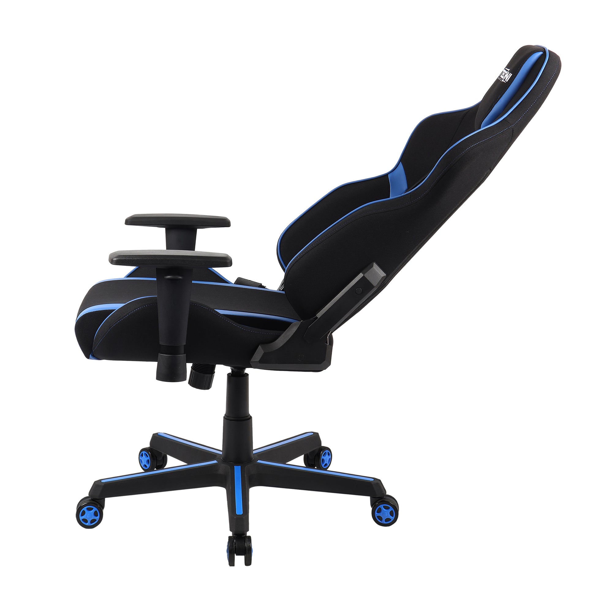 Techni Sport TSF-71 Fabric Office-PC Gaming Chair, Black and Blue PU Leather