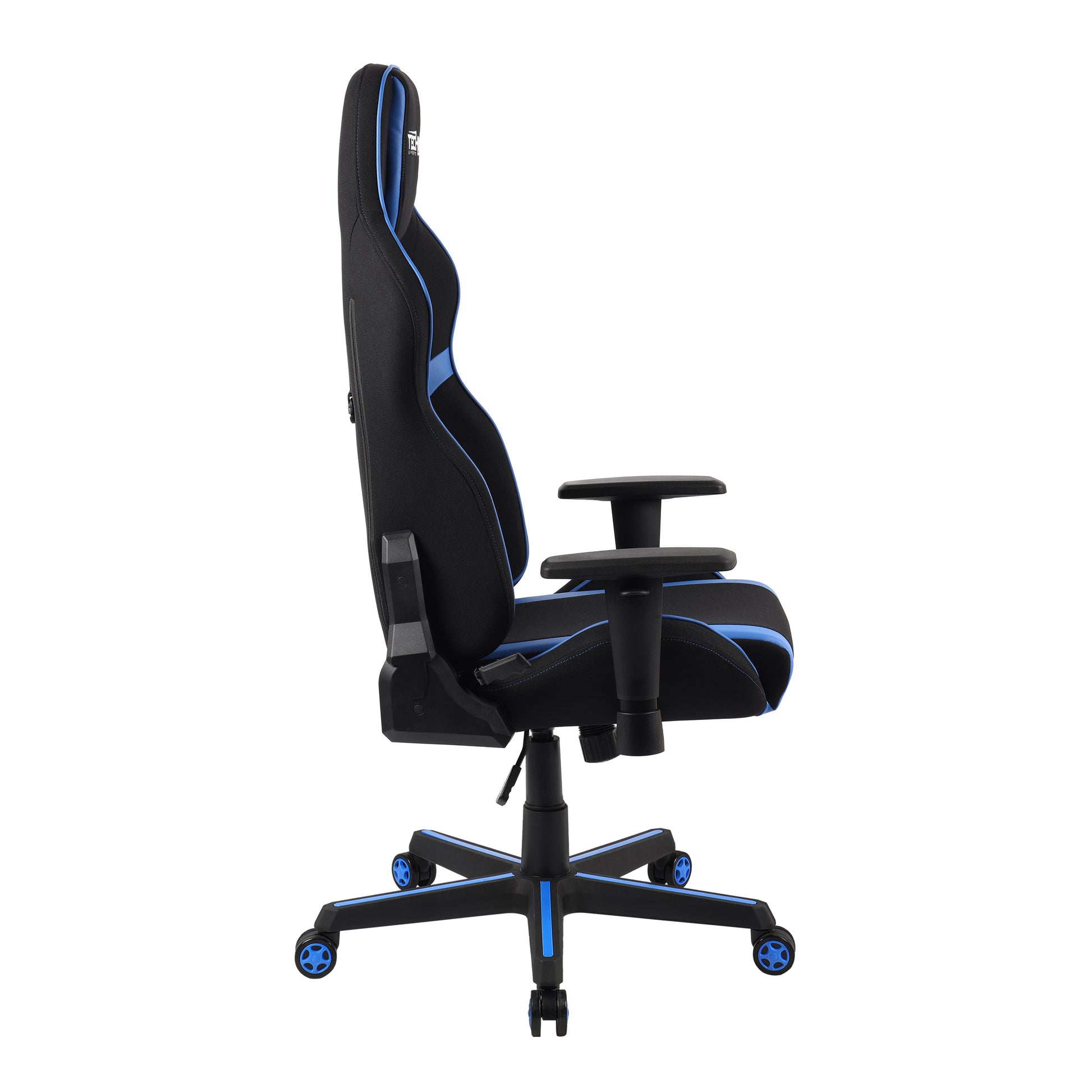 Techni Sport TSF-71 Fabric Office-PC Gaming Chair, Black and Blue PU Leather