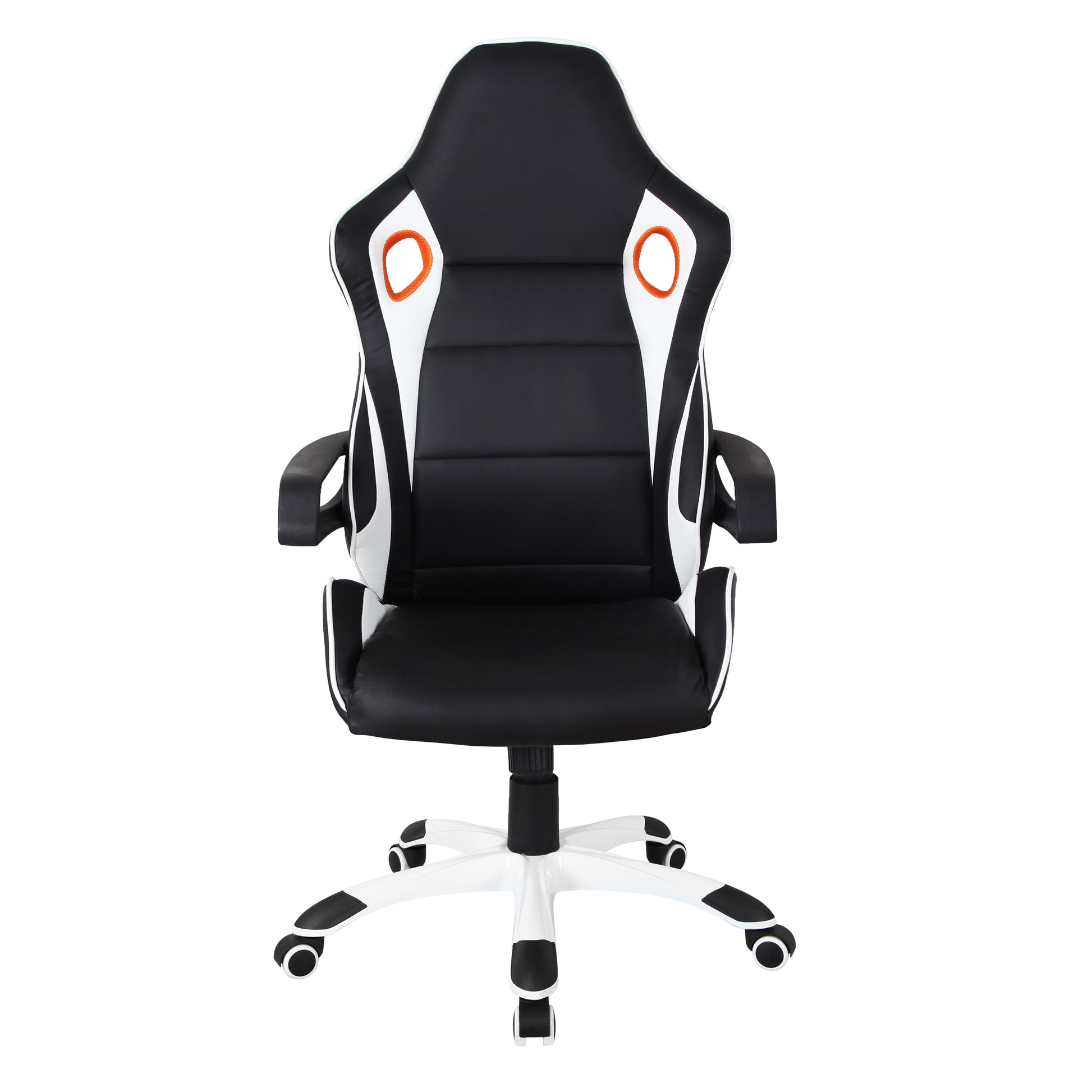 Techni Mobili Racing Style Home Office Chair, Black PU Leather