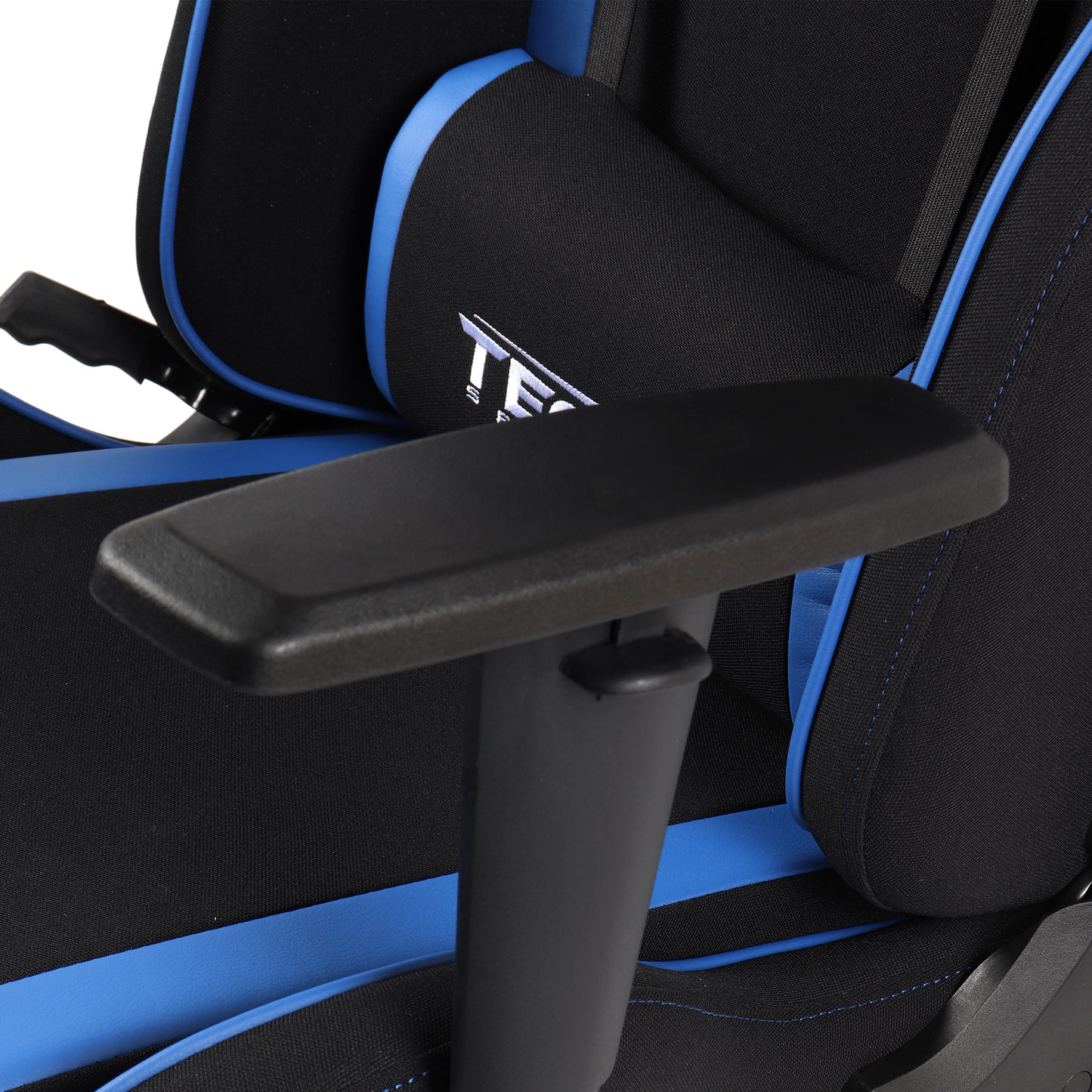 Techni Sport TSF-71 Fabric Office-PC Gaming Chair, Black and Blue PU Leather