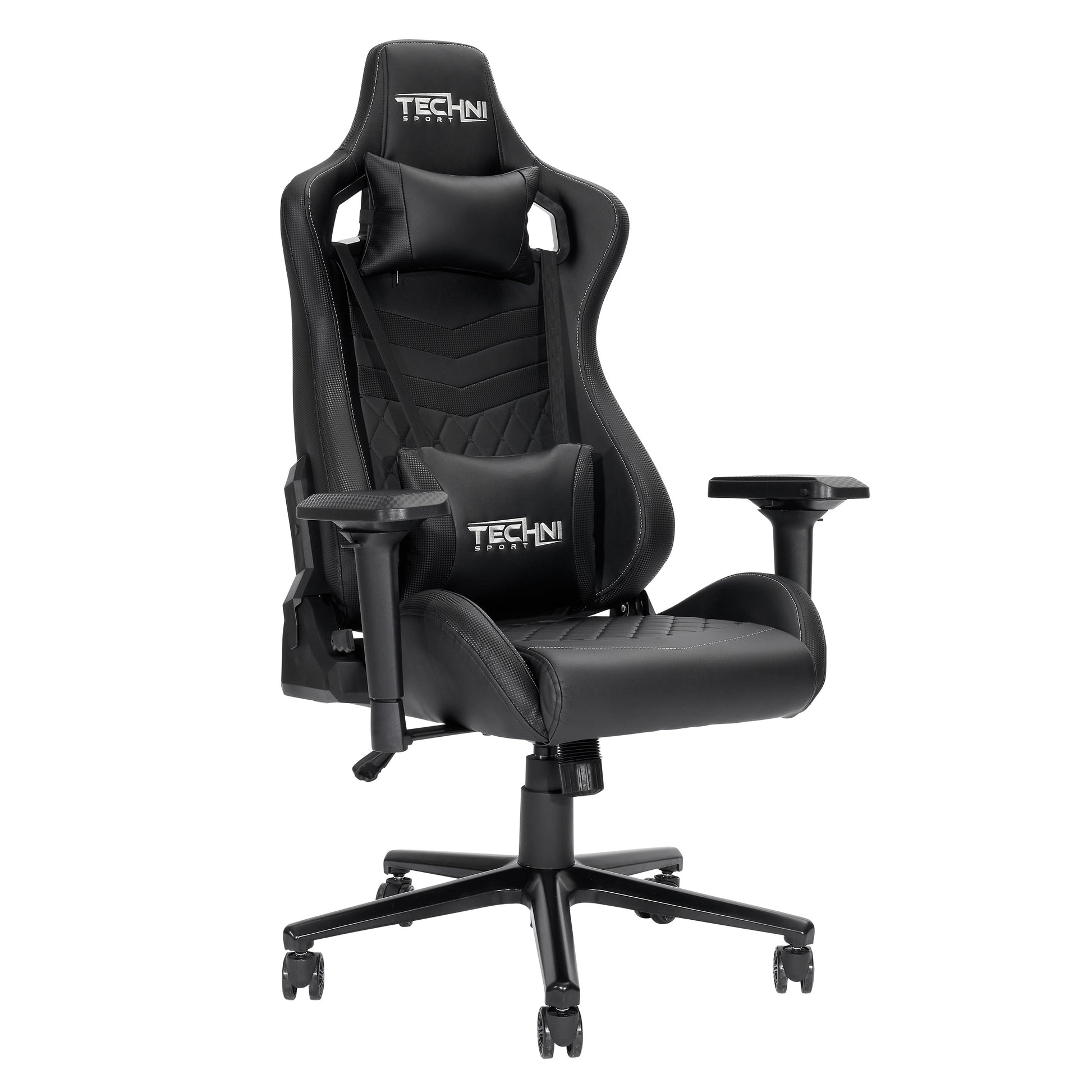 Techni Sport TS-83 Ergonomic High Back Racer Style PC Gaming Chair, Black PU Leather