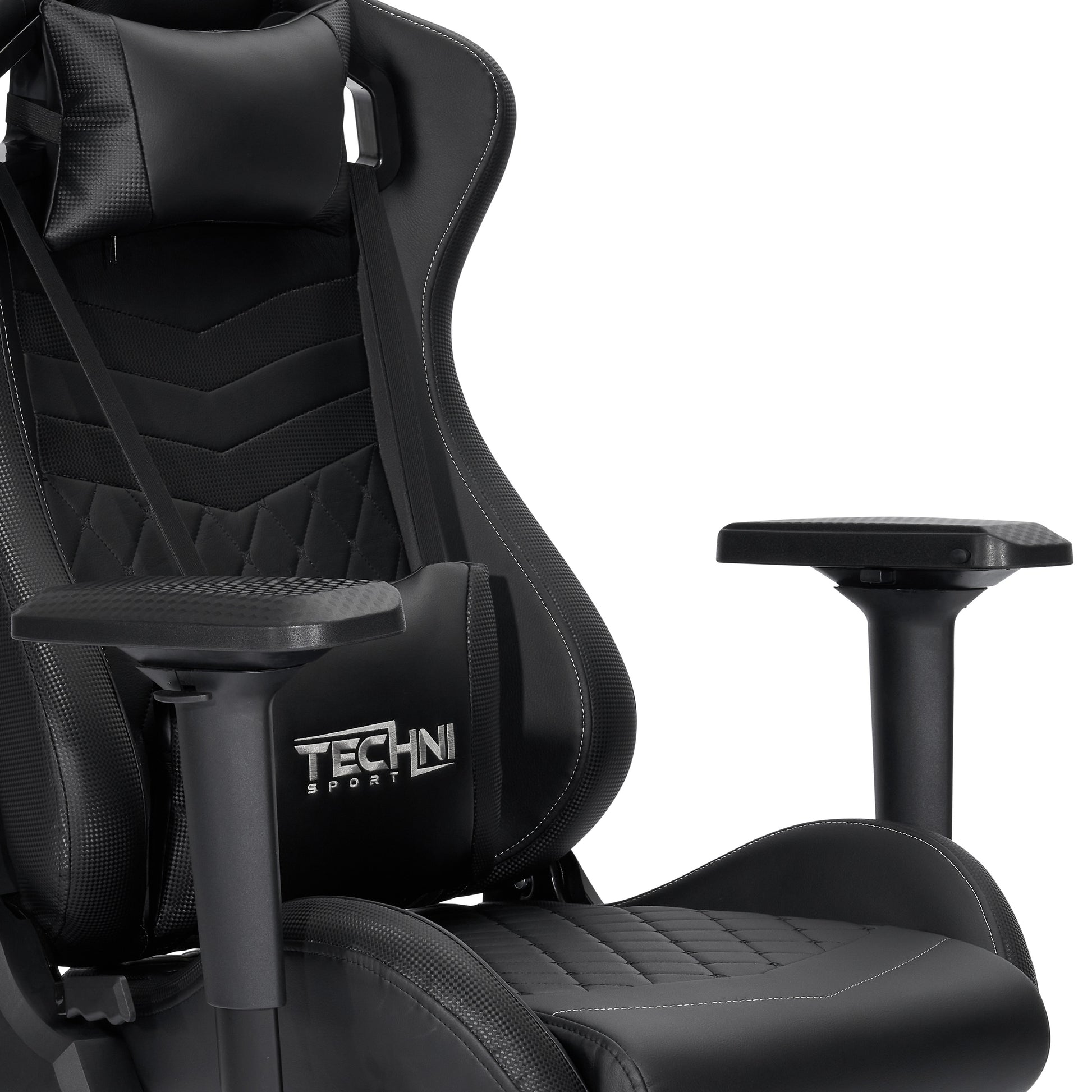 Techni Sport TS-83 Ergonomic High Back Racer Style PC Gaming Chair, Black PU Leather