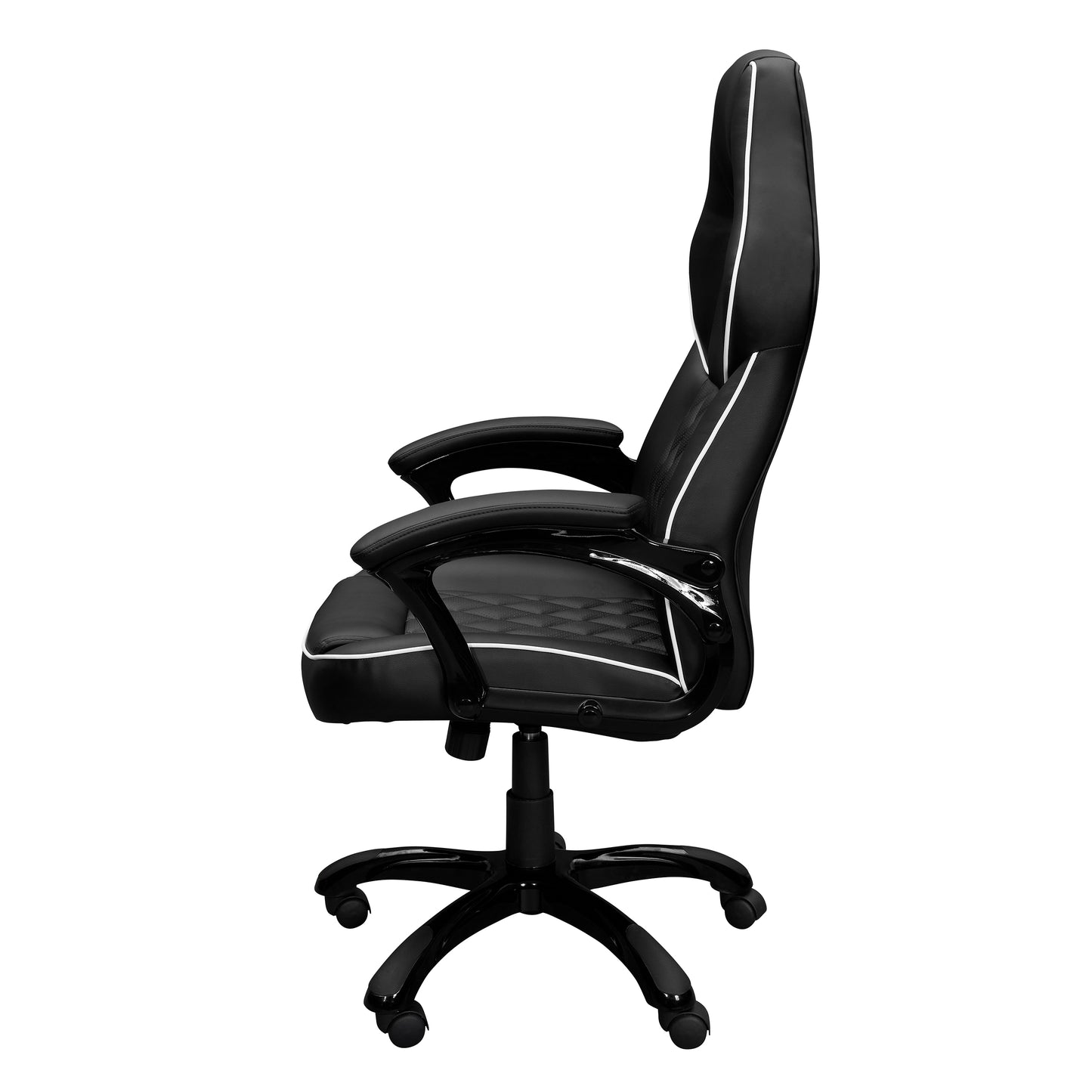 Techni Mobili High Back Executive Sport Race Office Chair, Black PU Leather