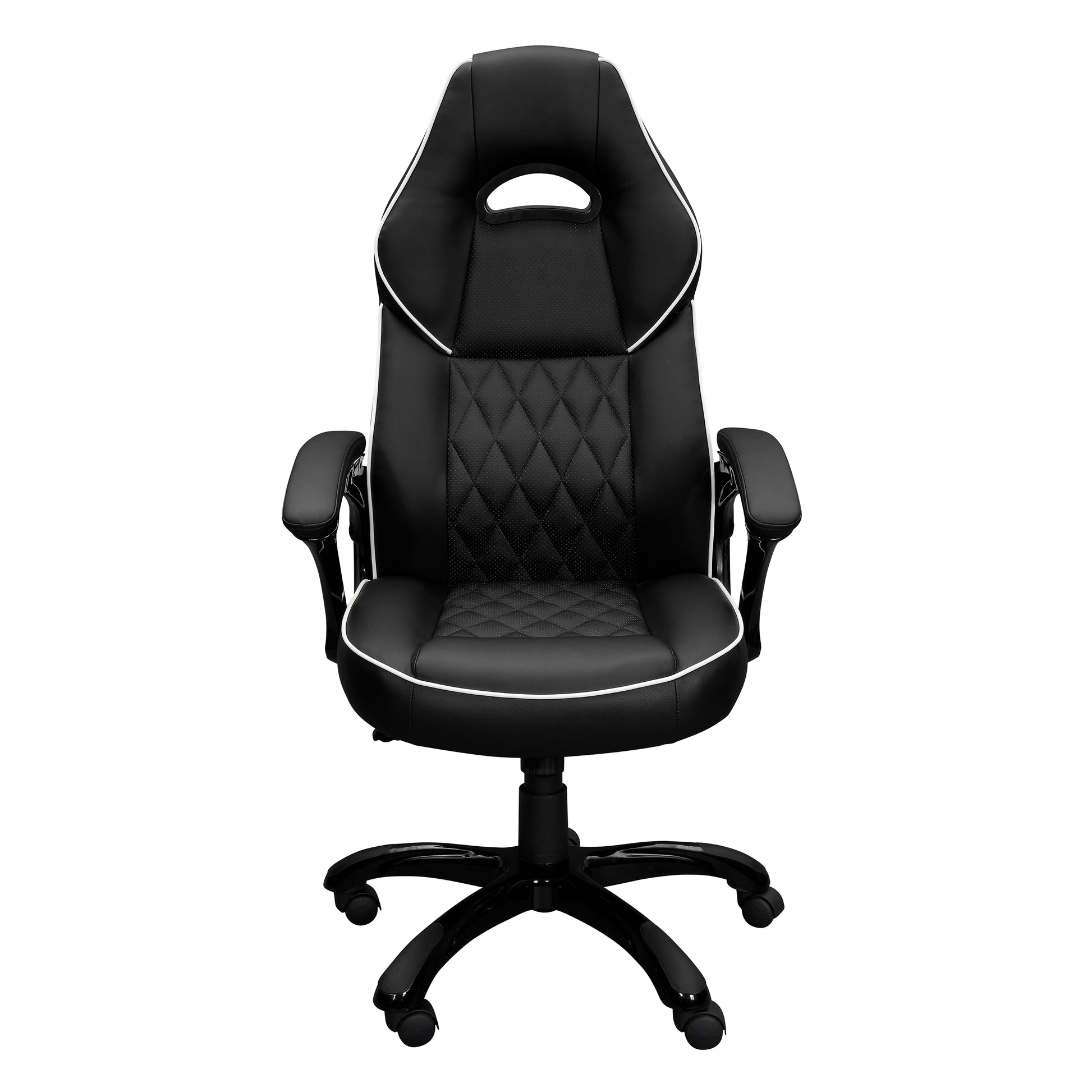 Techni Mobili High Back Executive Sport Race Office Chair, Black PU Leather