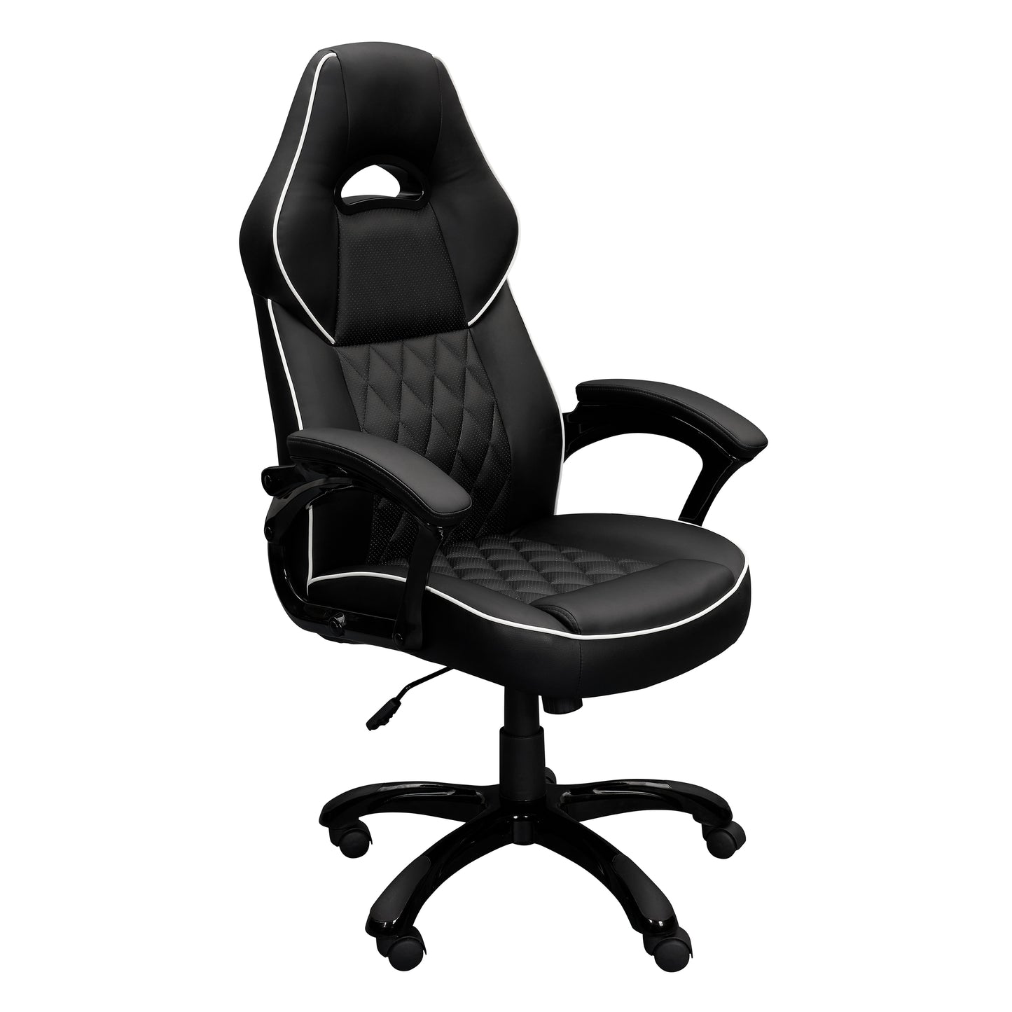 Techni Mobili High Back Executive Sport Race Office Chair, Black PU Leather