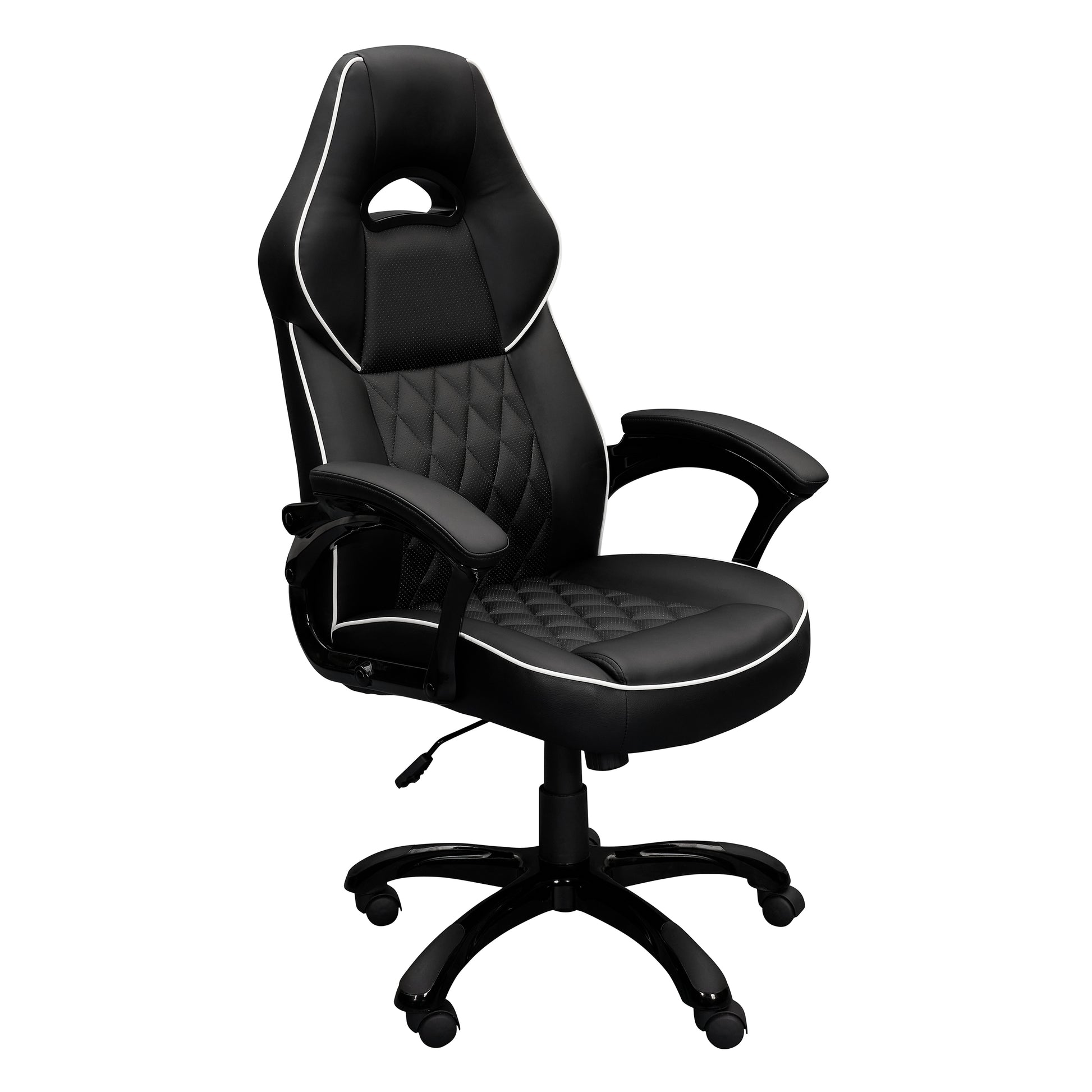 Techni Mobili High Back Executive Sport Race Office Chair, Black PU Leather