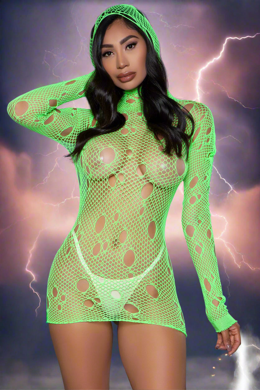 Hooked on You Mini Dress / Bodystocking in 3 Sexy Color Choices