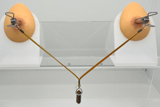 Genuine Deerskin and Quartz Crystal Nipple Clamps
