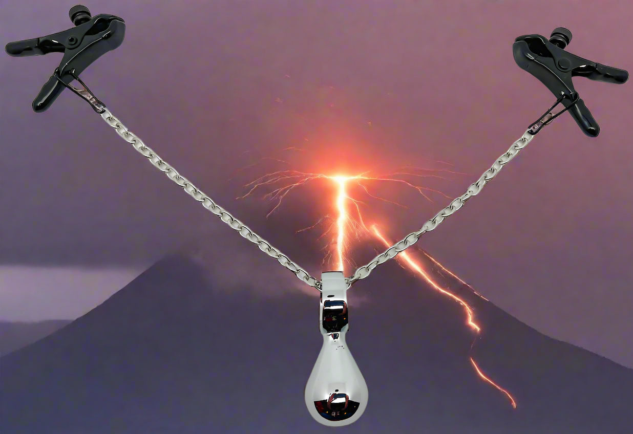 Adjustable Bullnose Nipple Clamps with Chain and Mini Butt Plug